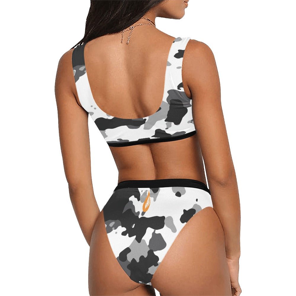 Sport Top & High-Waisted Bikini Swimsuit - Bonfire Hustle