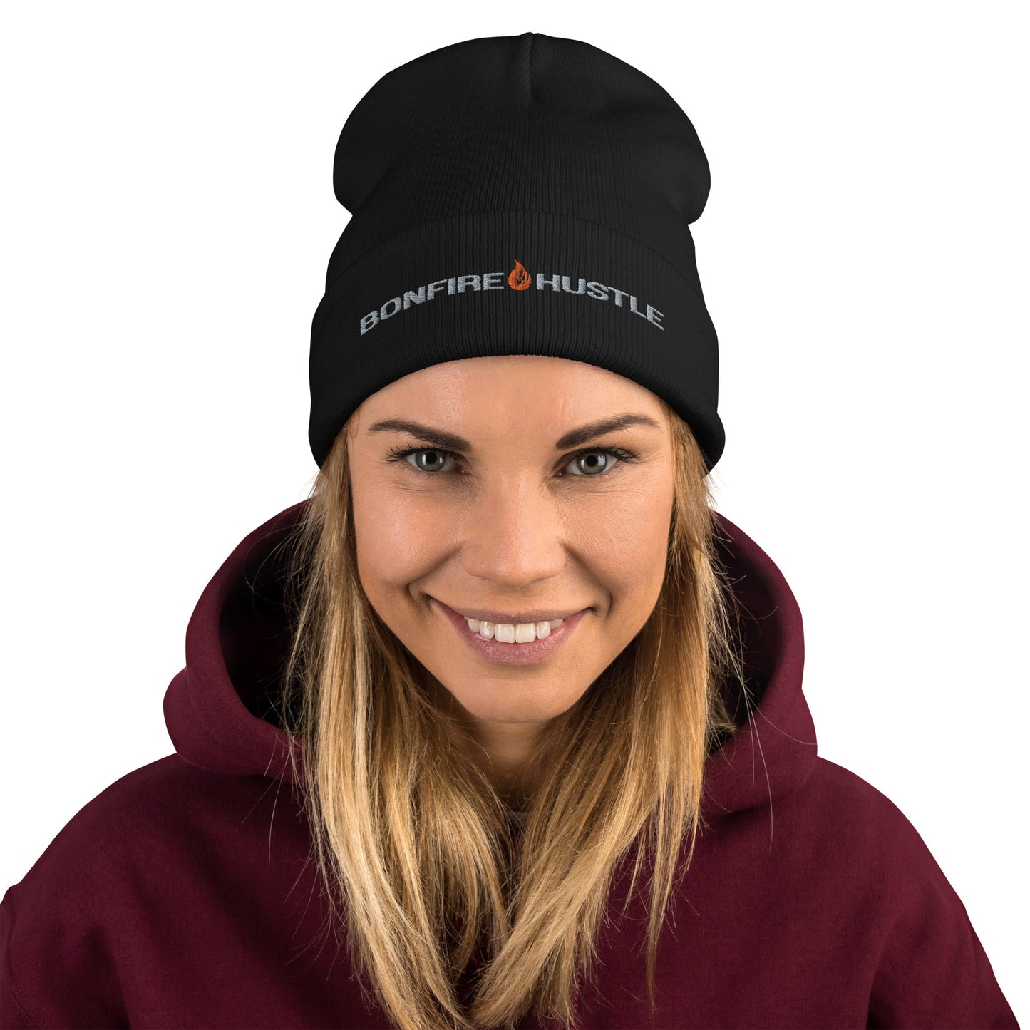 Embroidered Bonfire Beanie - Bonfire Hustle