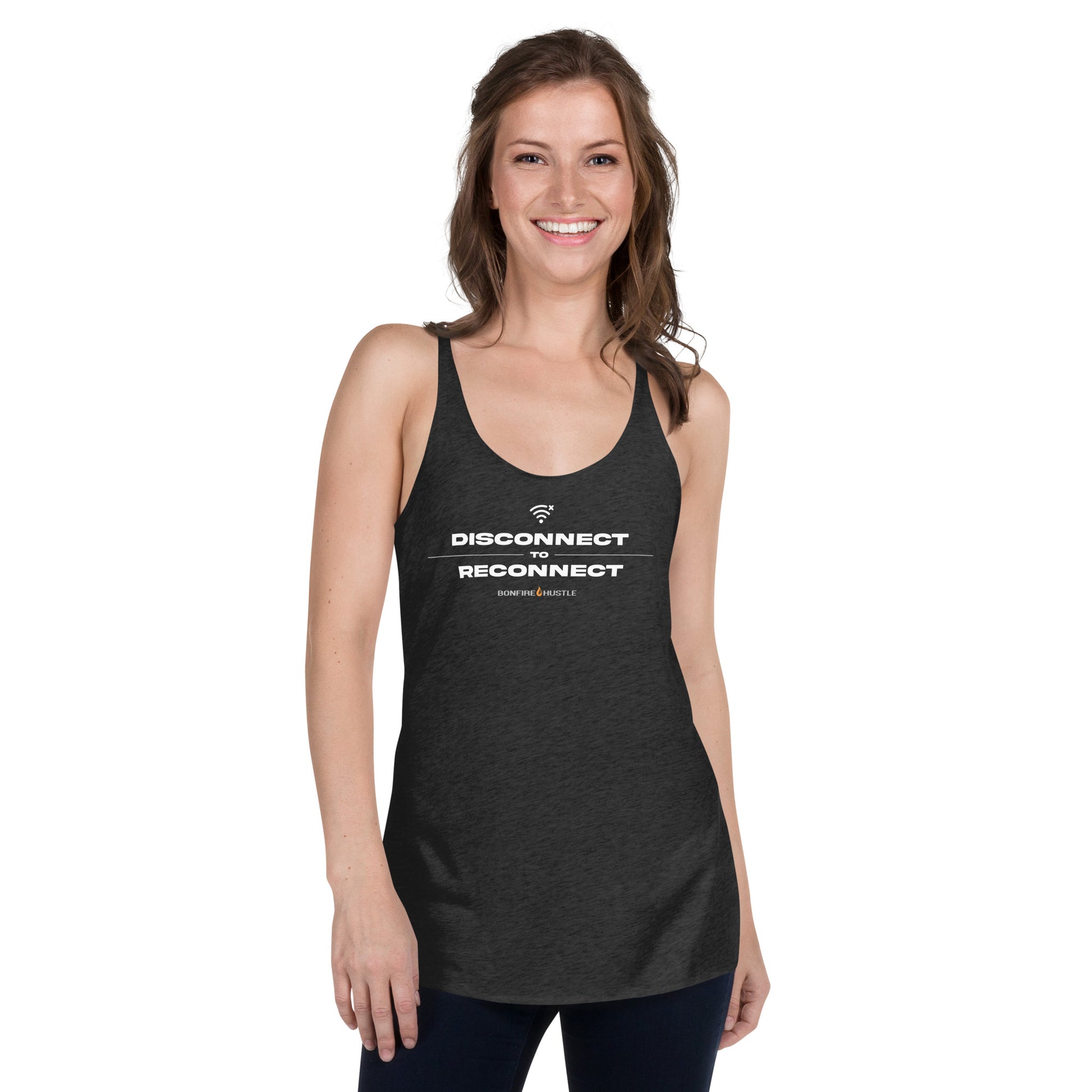 Women's Racerback Tank - Bonfire Hustle