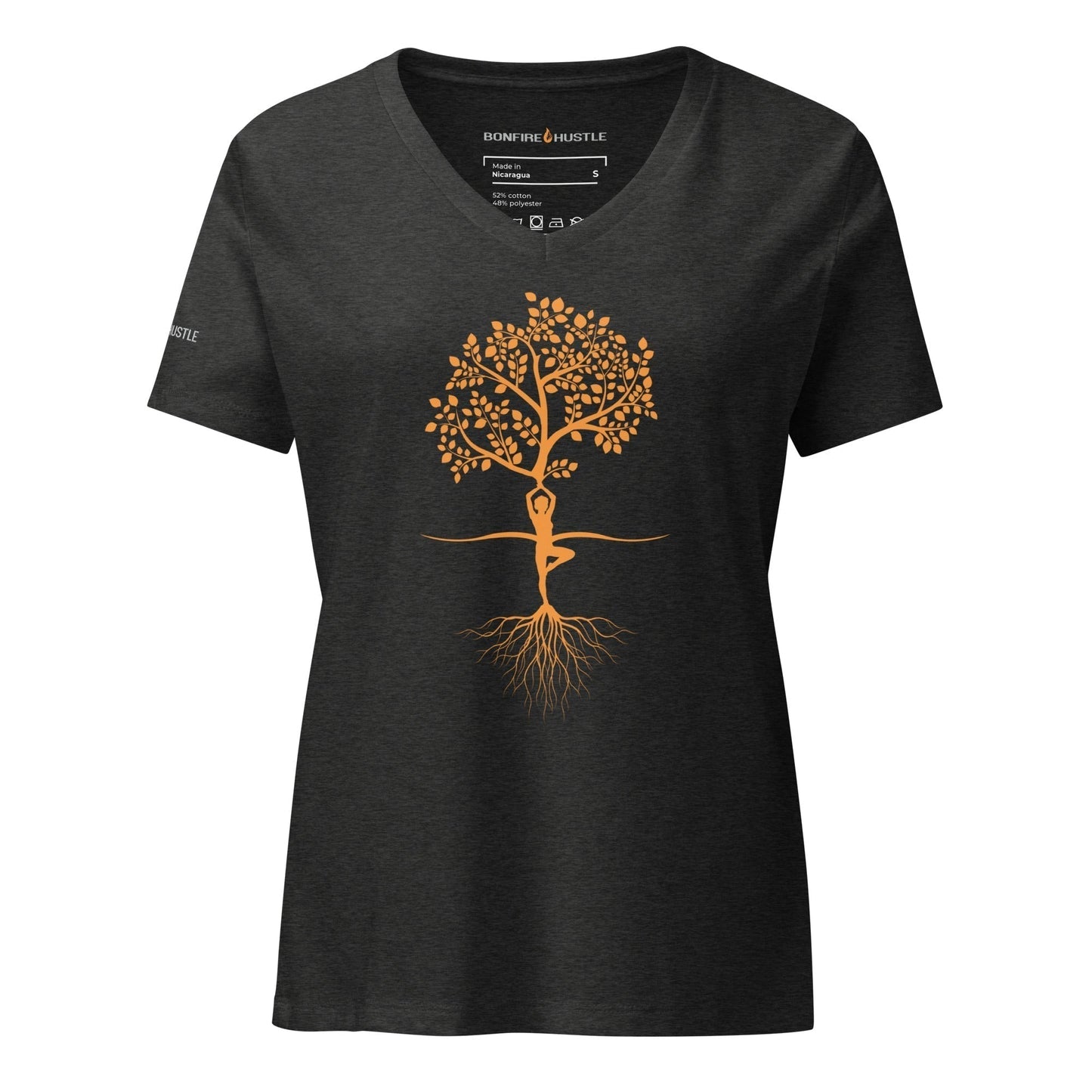 Women’s relaxed v-neck t-shirt - Bonfire Hustle