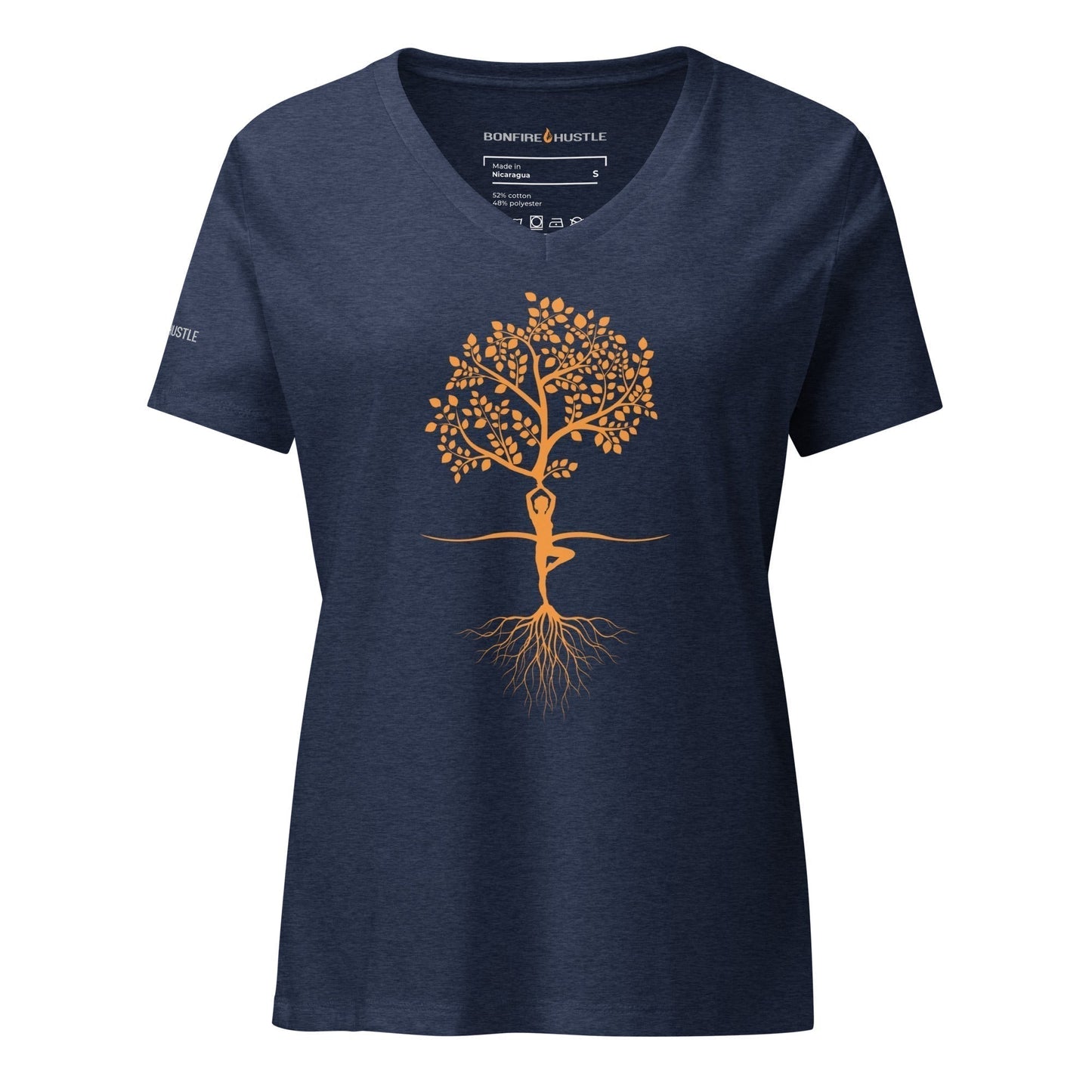 Women’s relaxed v-neck t-shirt - Bonfire Hustle