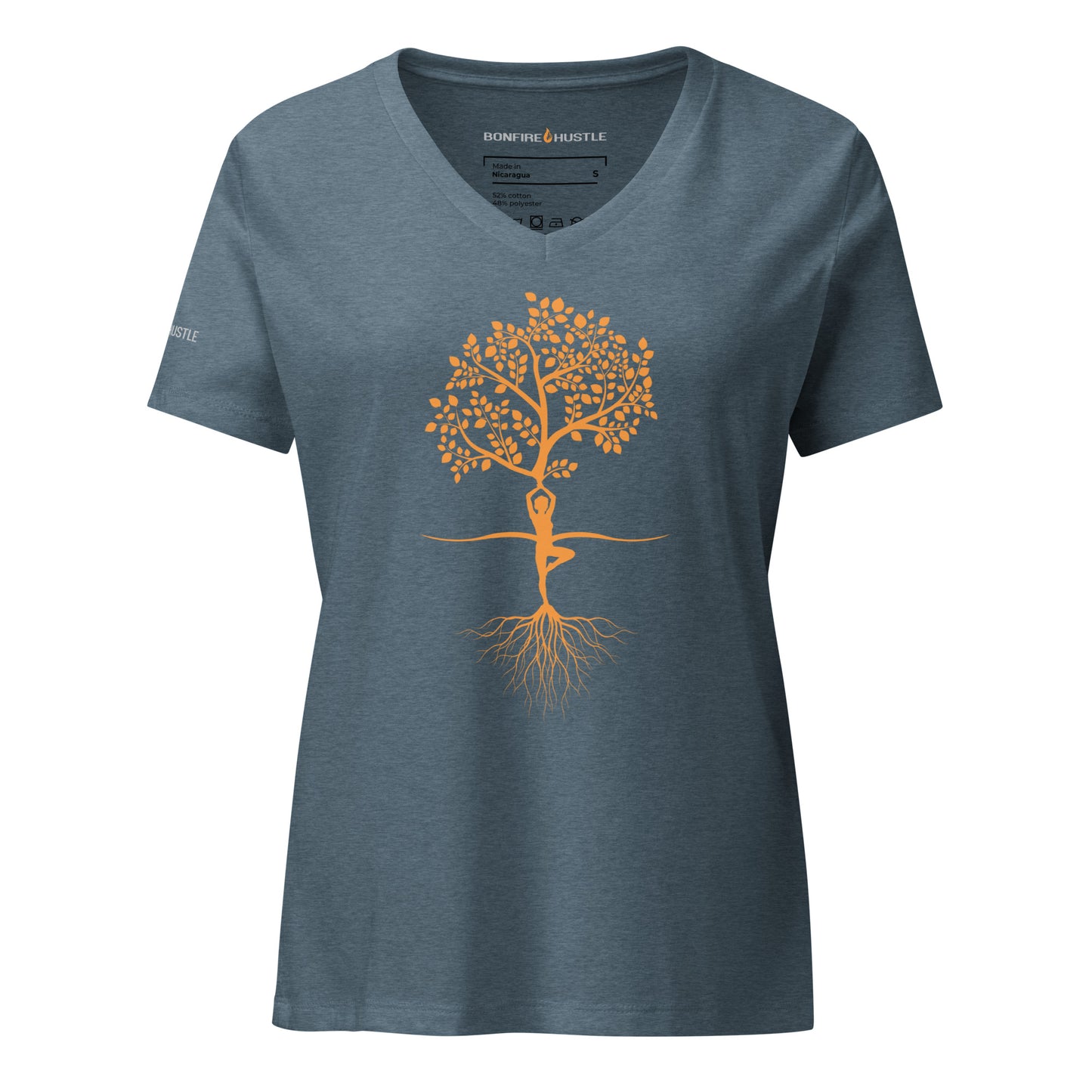 Women’s relaxed v-neck t-shirt - Bonfire Hustle