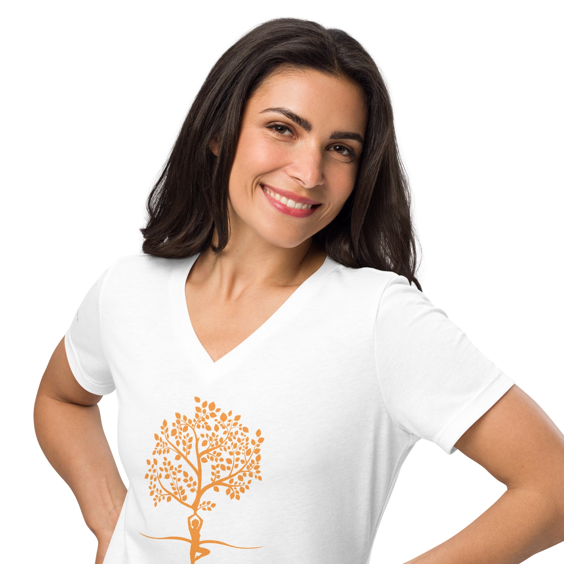 Women’s relaxed v-neck t-shirt - Bonfire Hustle