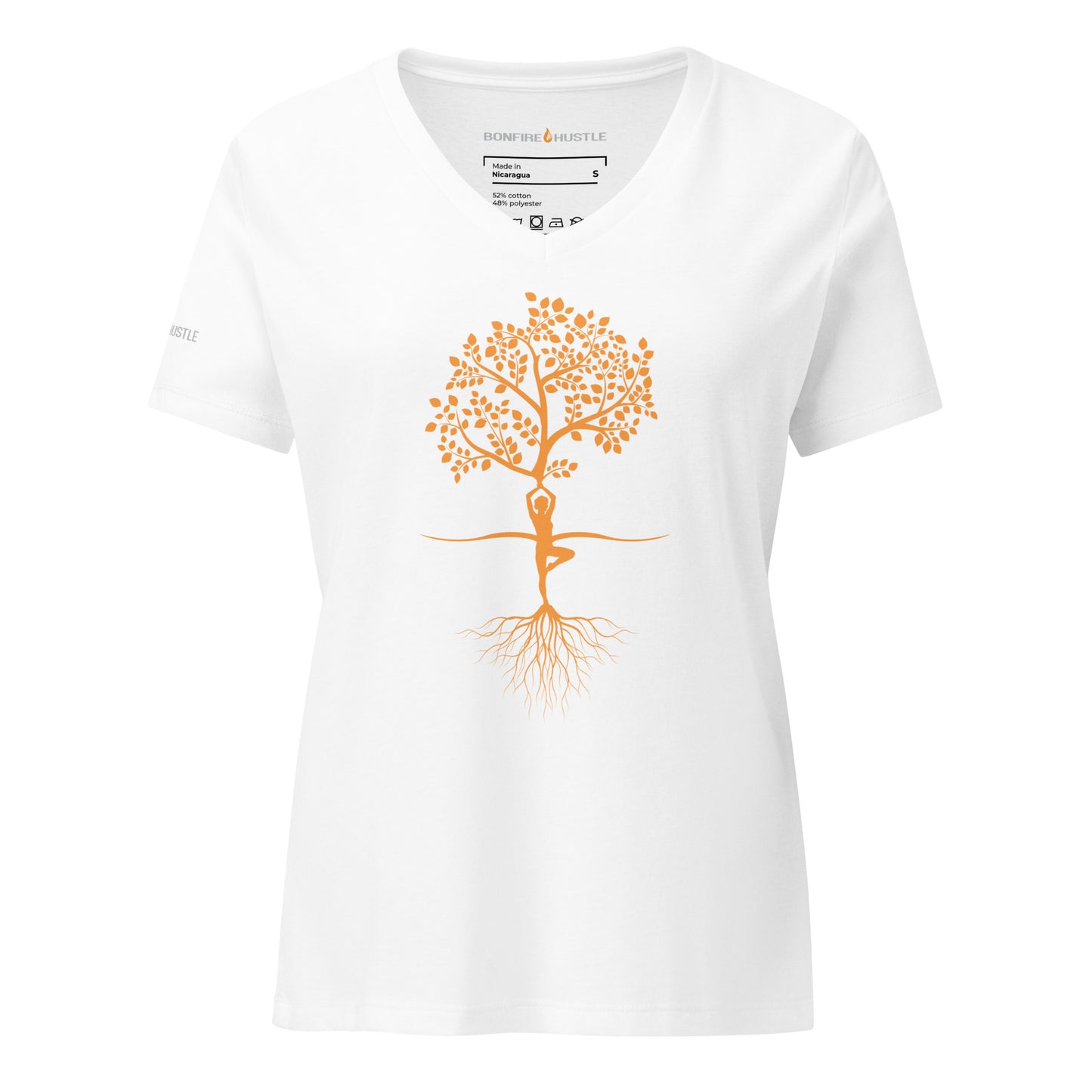 Women’s relaxed v-neck t-shirt - Bonfire Hustle